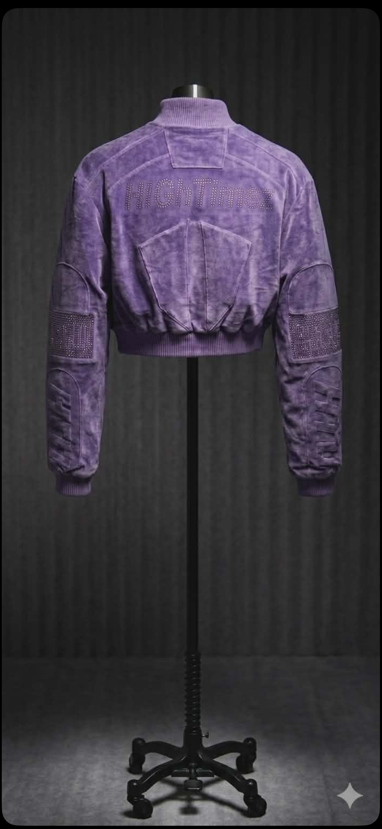 High Timez Suade Cropped Top Varsity Jacket